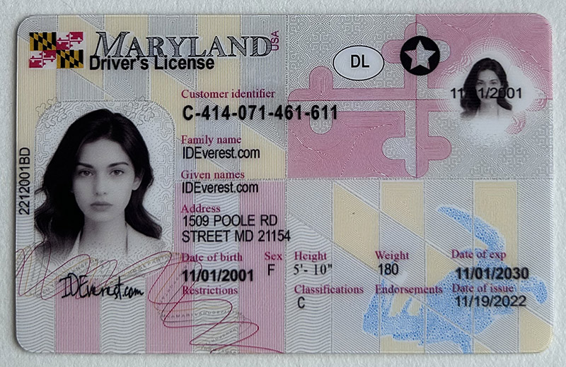 Buy Scannable Maryland Fake ID Cards Online