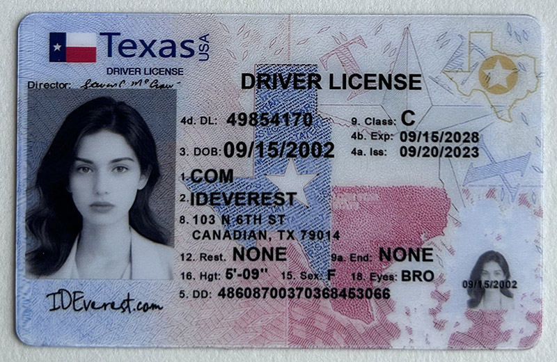 fake texas id template